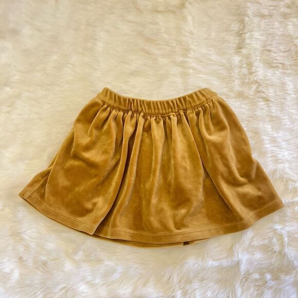 Tea Collection Other - Tea Girls Mustard Yellow Velvet Skirts Size 3